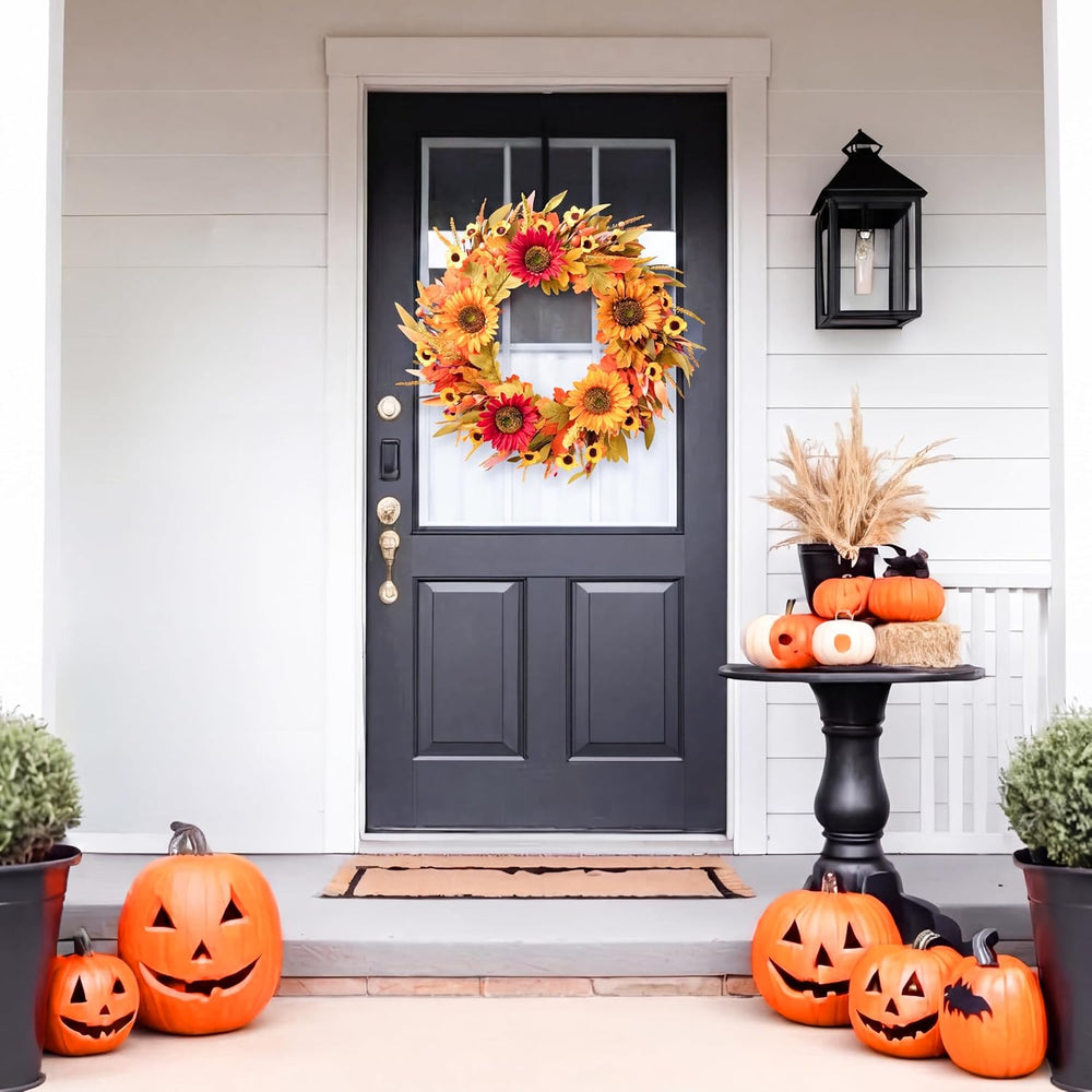 24“ Fall Wreaths for Front Door, Sunflower Wreaths Decor