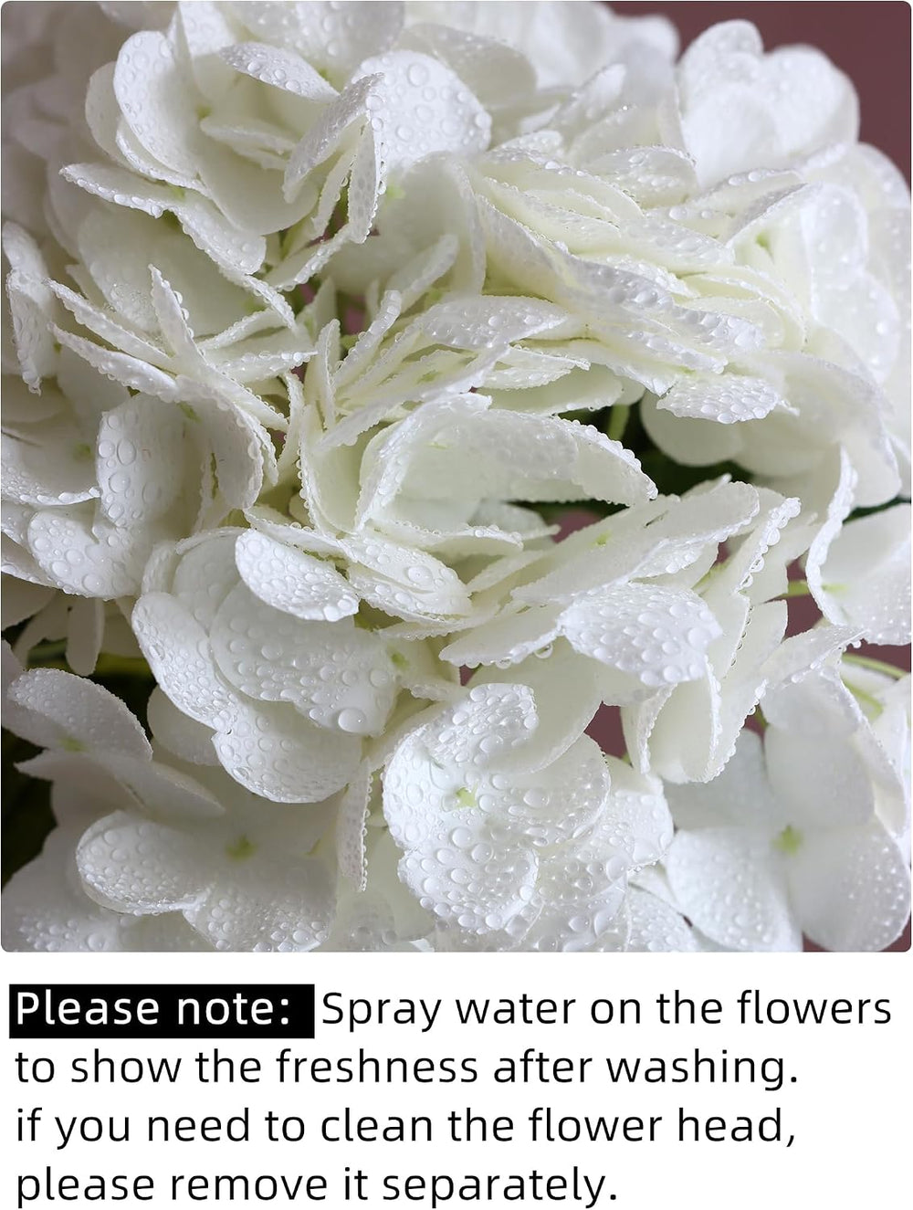 White Hydrangea Artificial Flowers,4Pcs Faux Hydrangeas for Centerpieces