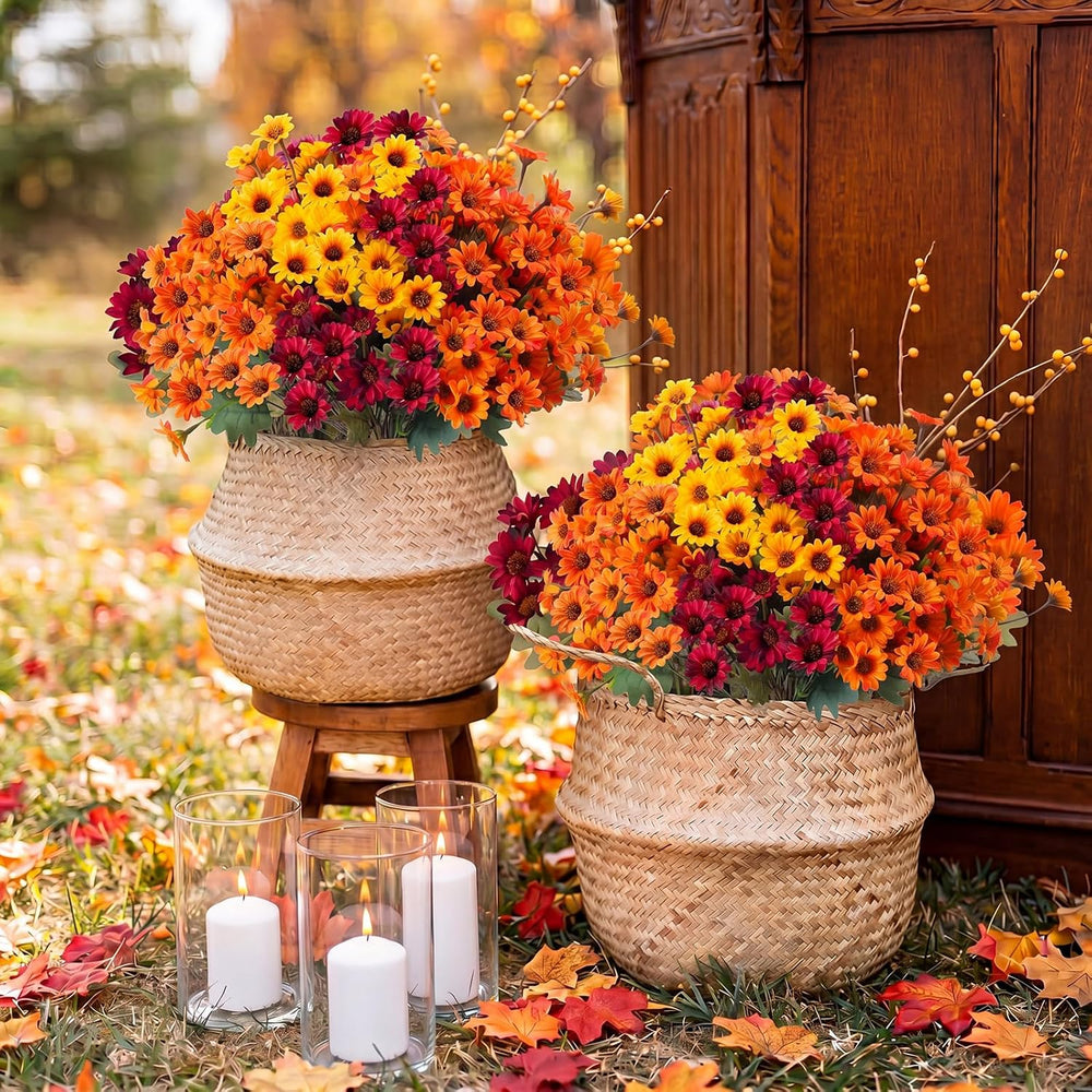 12 Pcs Thanksgiving Fall Artificial Mums for Outdoors