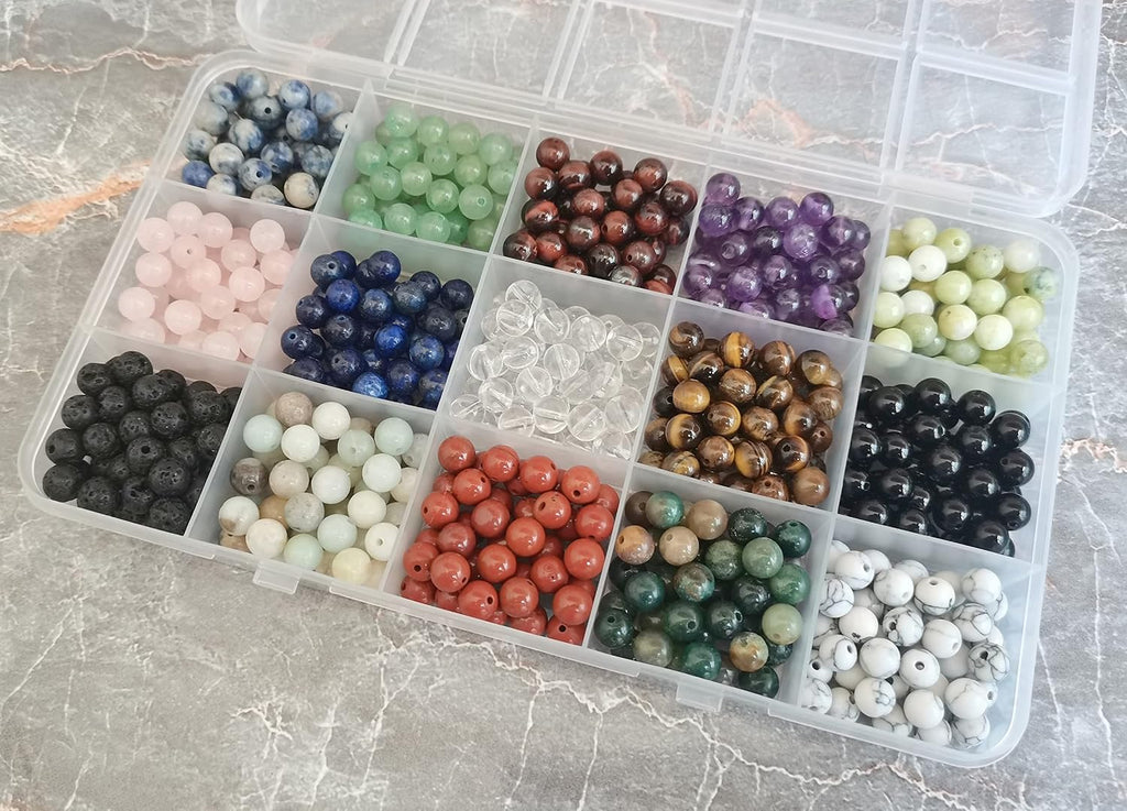6mm natural stone beads crystal bracelet jewelry making showing dimensions