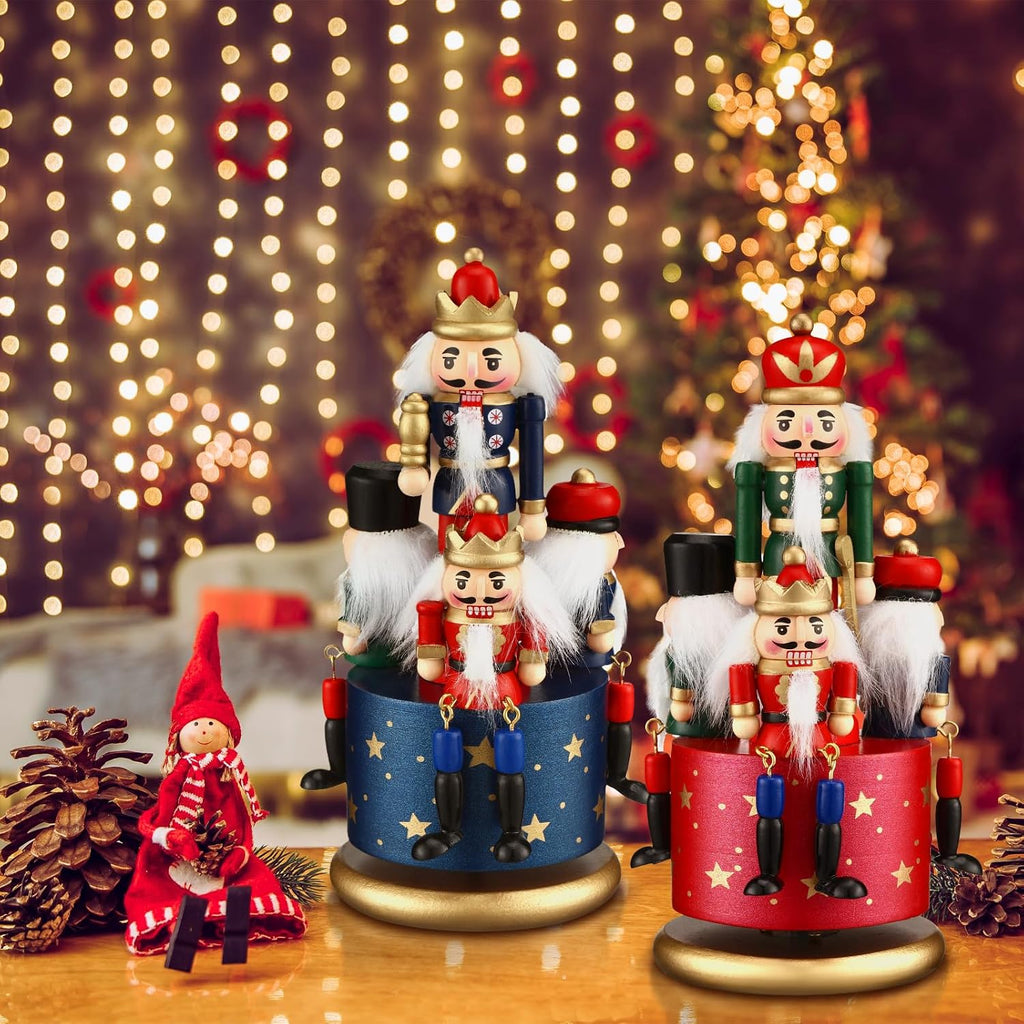 libima 3 pcs nutcracker soldier music box wooden on a desk or shelf