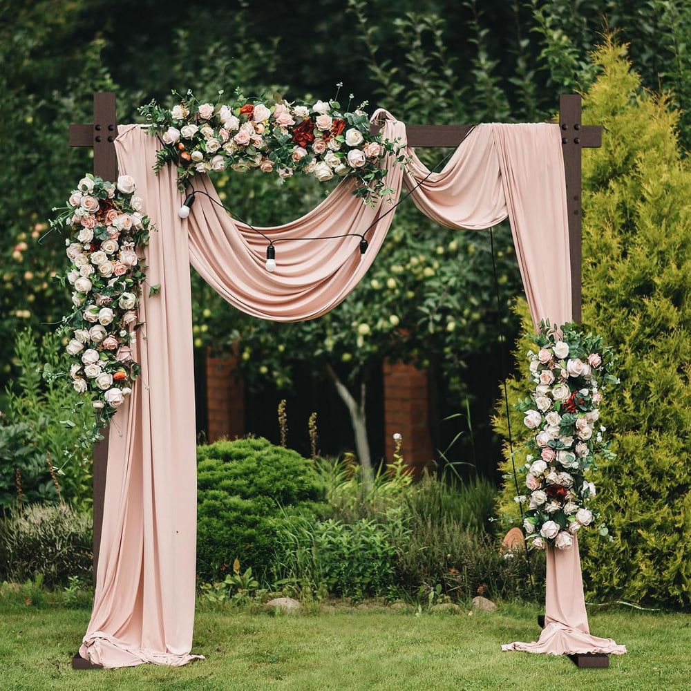 Wedding Arch -7.48FT Square Wooden Wedding Arches for Ceremony, Wood Arbor Ba...