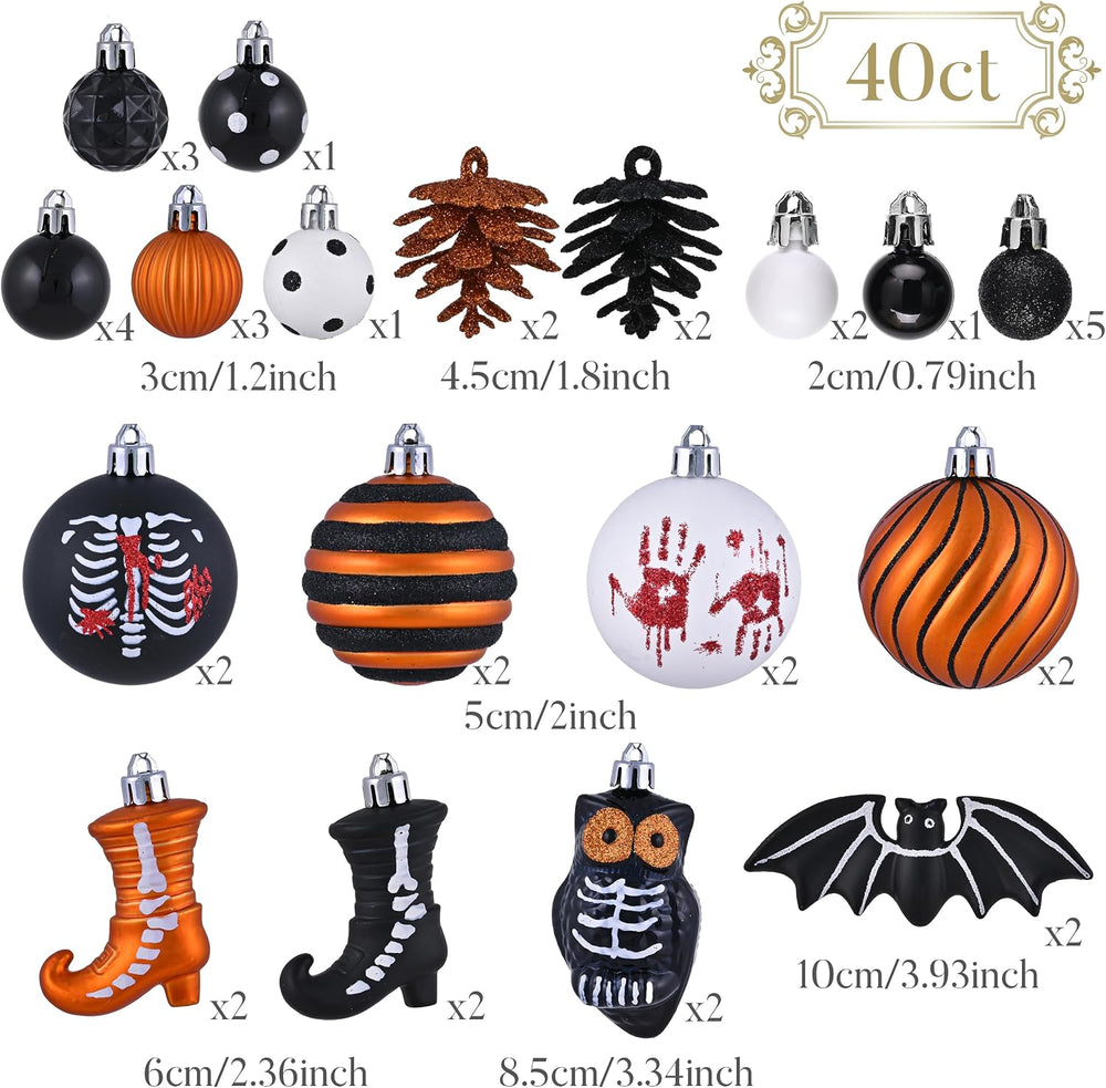 Valery Madelyn 40ct Halloween Ornaments Shatterproof Tree Decoration Indoor