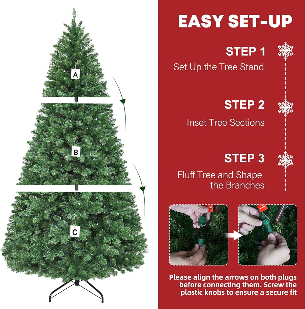 Hykolity 6 ft Prelit Artificial Christmas Tree with Multicolor LEDs