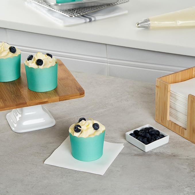 Panificio 6 Ounce Cupcake Wrappers, 200 Scalloped Baking Cups - Oven-Ready, Greaseproof, Turquoise Paper Cupcake Liners, Disposable, For Birthdays, Baby Showers, Or Weddings - Restaurantware (200 Pack)