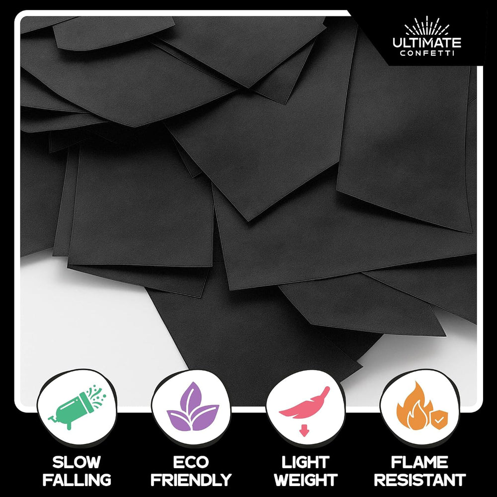 Ultimate Confetti - Rectangular Black Tissue Paper Confetti - 20 lb