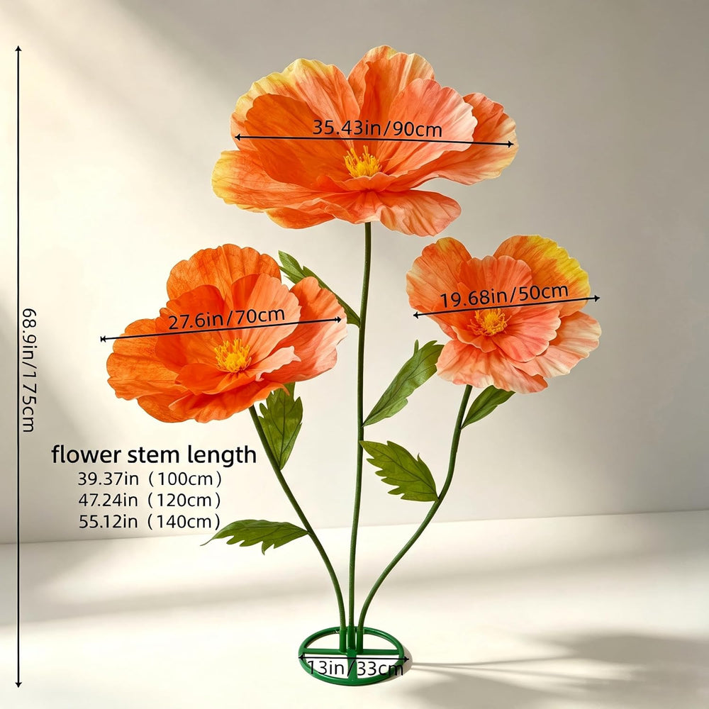 Gradient Paper Flowers, Large Standing Artificial Flower Decor