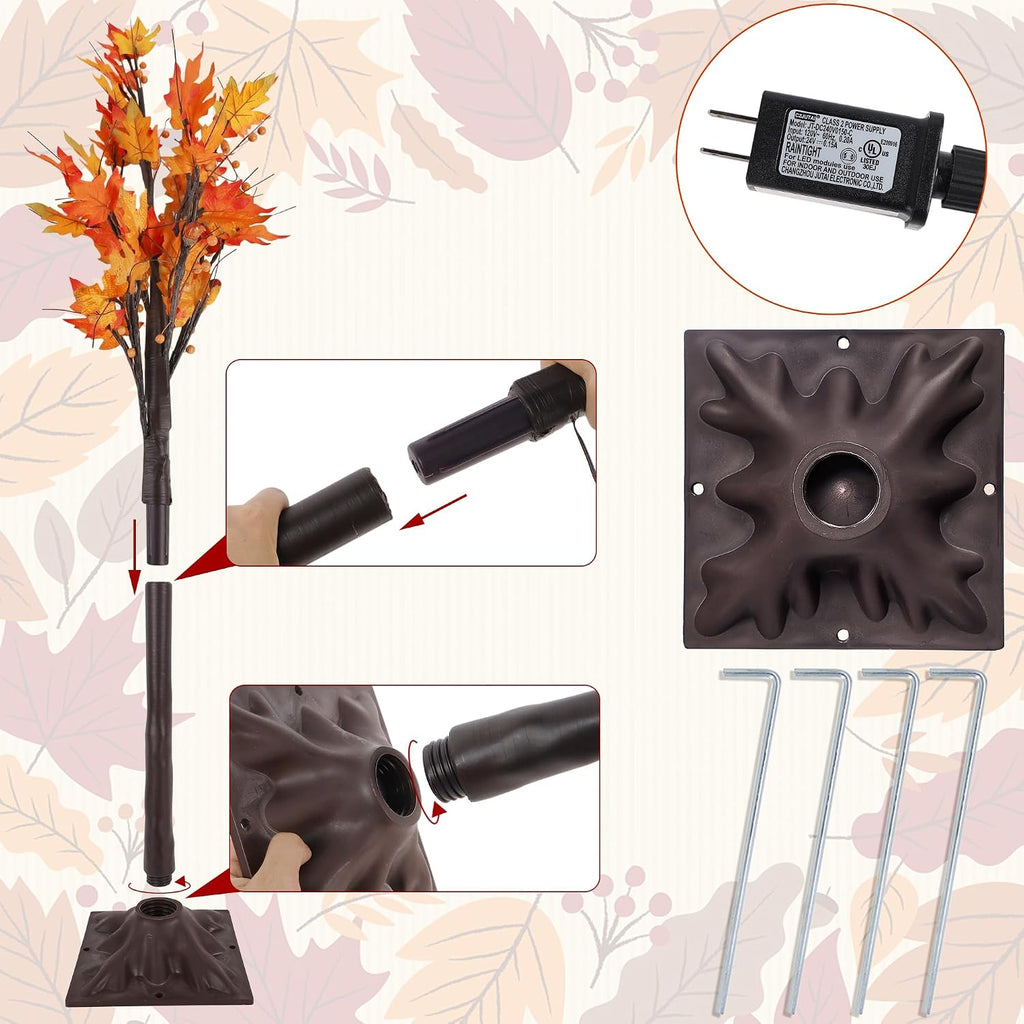 forup led lighted maple tree, 4 ft lighted, close-up detail