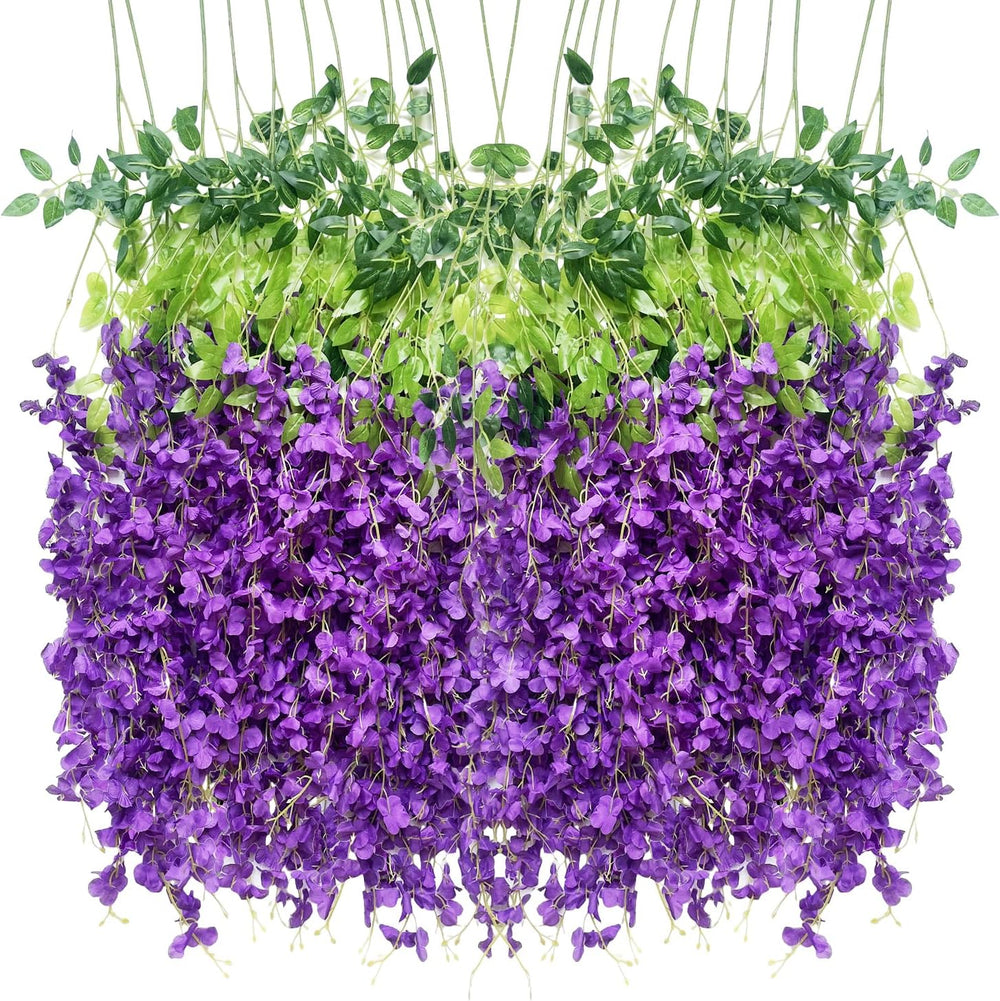 Artificial Flowers Hanging Flowers, Fake Garland Silk Vines Rattan String Dec...