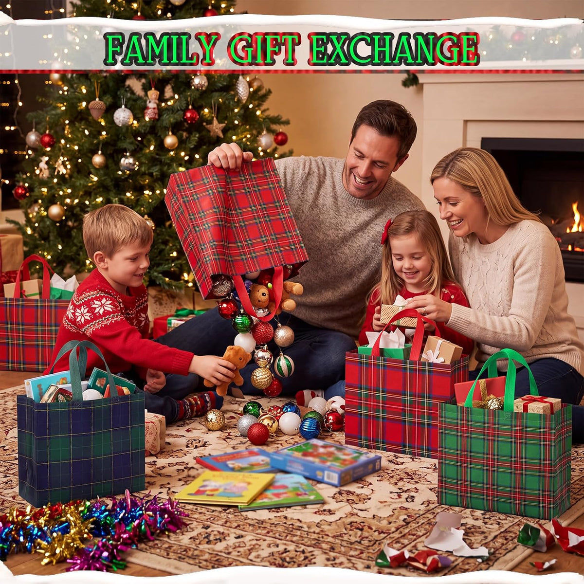 paterr 36 pack christmas gift bags, 12.8"x 9.8" showing dimensions