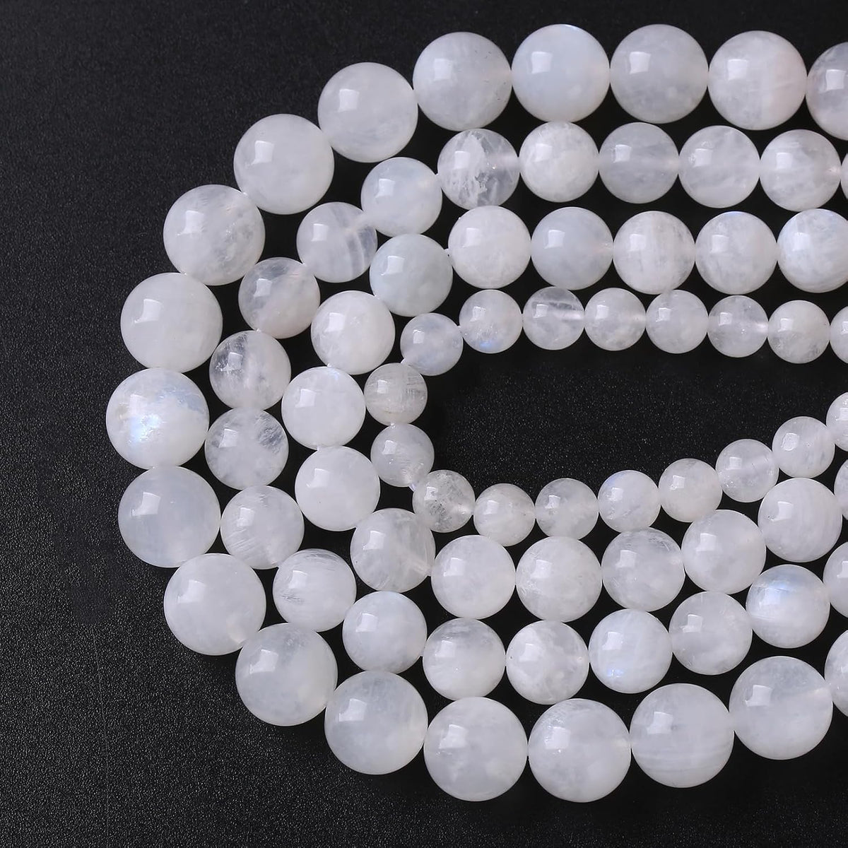 10mm natural stone white moonstone gemstone semi precious, side view