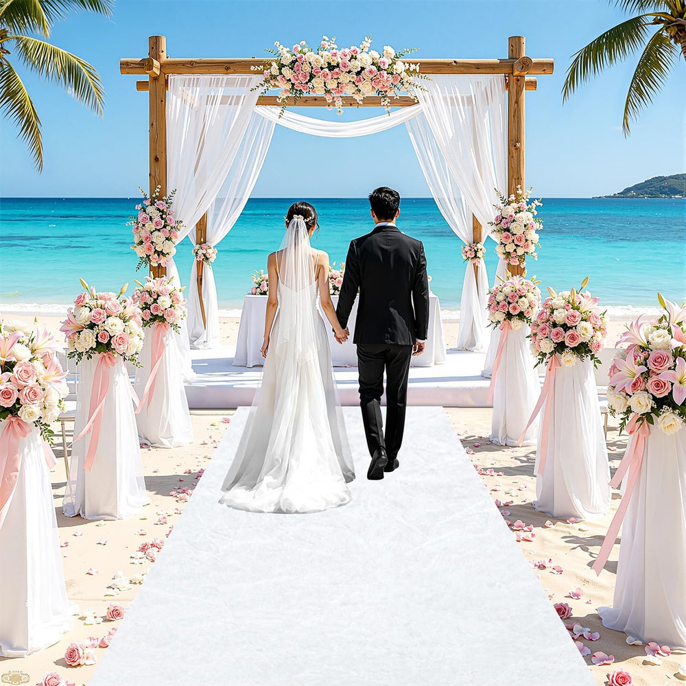FUHSY Aisle Runner for Wedding Ceremony White Aisle Runner Velvet Carpet 3FTx...