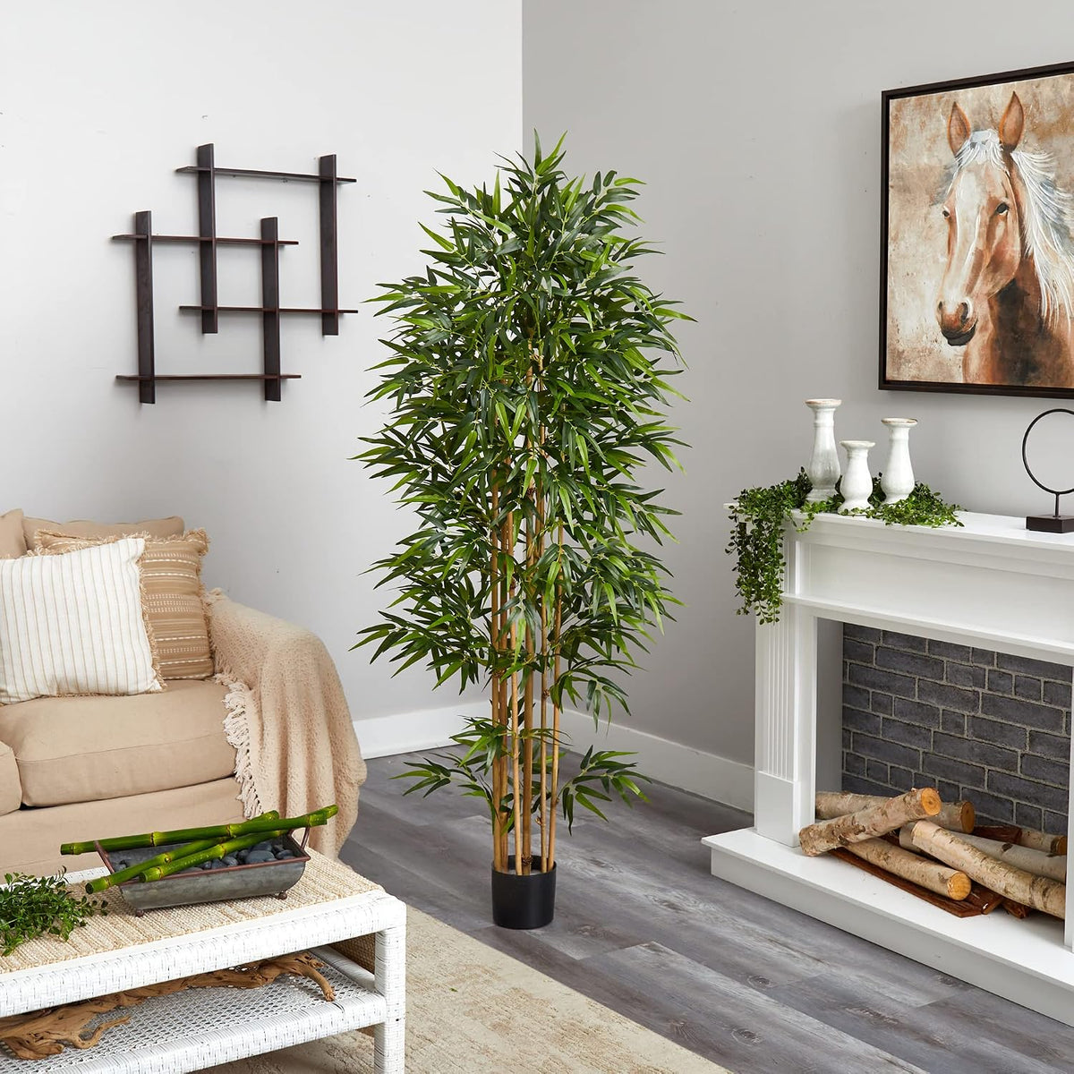 nearly natural 75 in artificial bamboo tree with shown in use