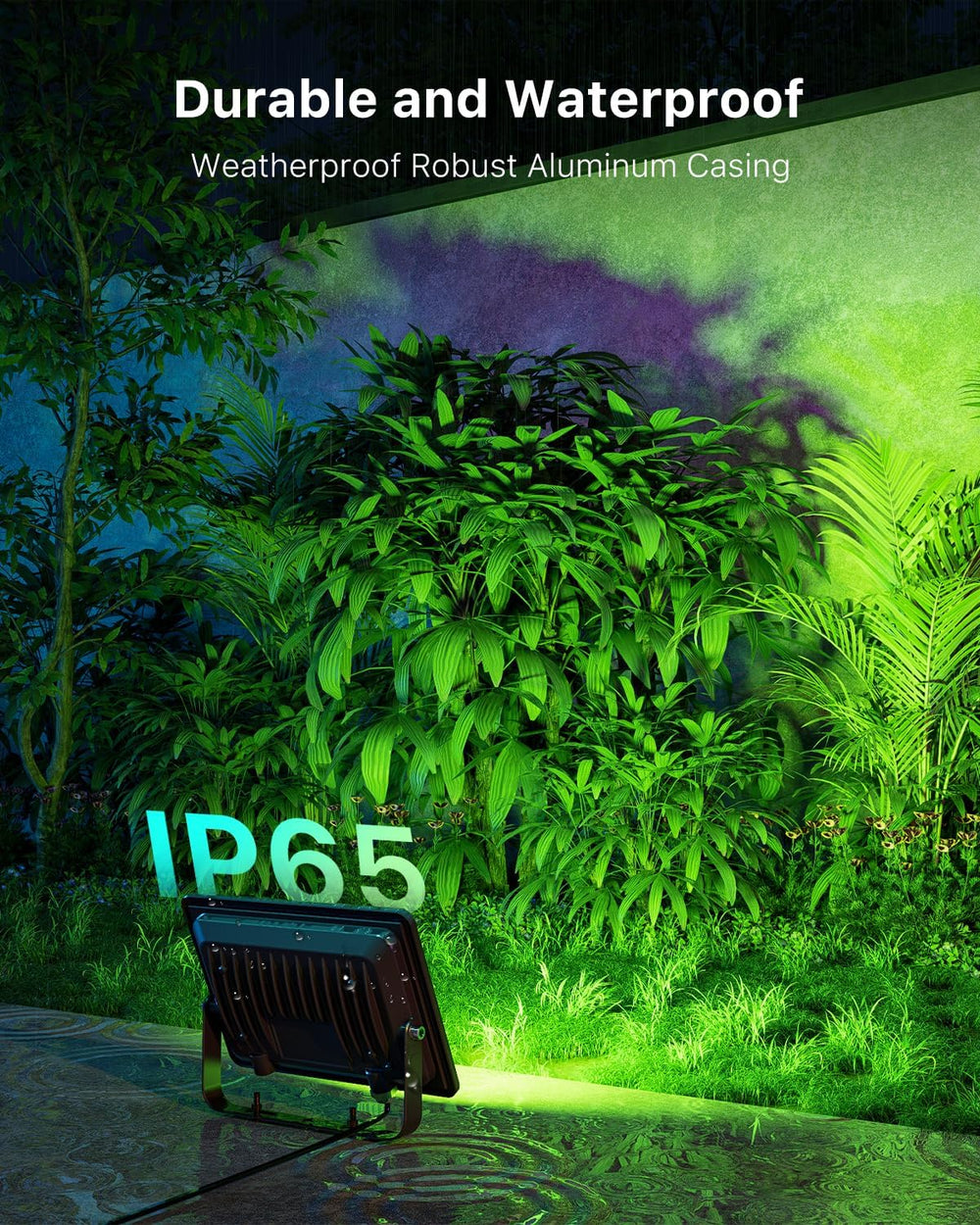 4 Pack Smart RGBW Flood Lights by App Control for Halloween Decor