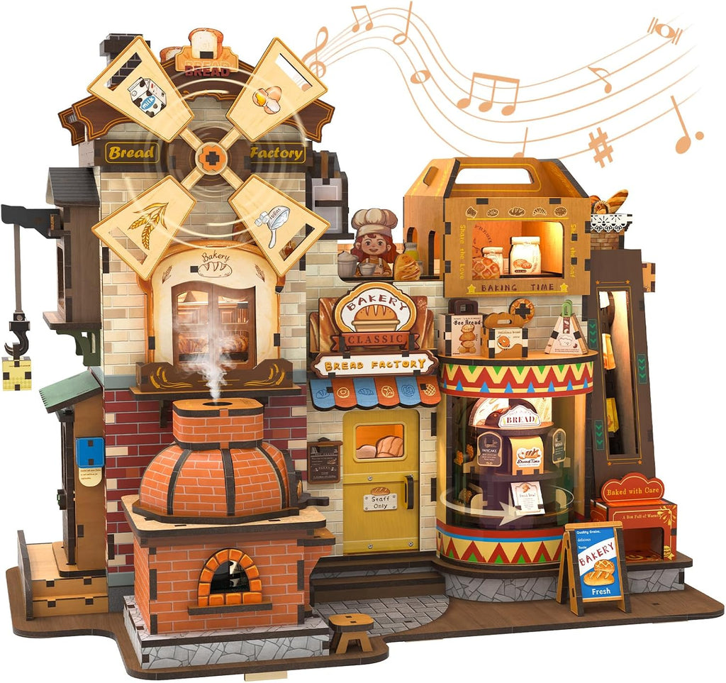 3D Wooden Puzzle for Adults, 576 Pcs Kinetic Mechanical Model Bread Factory