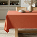 MIULEE Fall Tablecloth Burnt Orange Linen Cottton Table Cloth Rectangle Waterproof Spillproof Cross-Star Textured Decorative Farmhouse Style for Dining Party Weddings 60x84 Inch