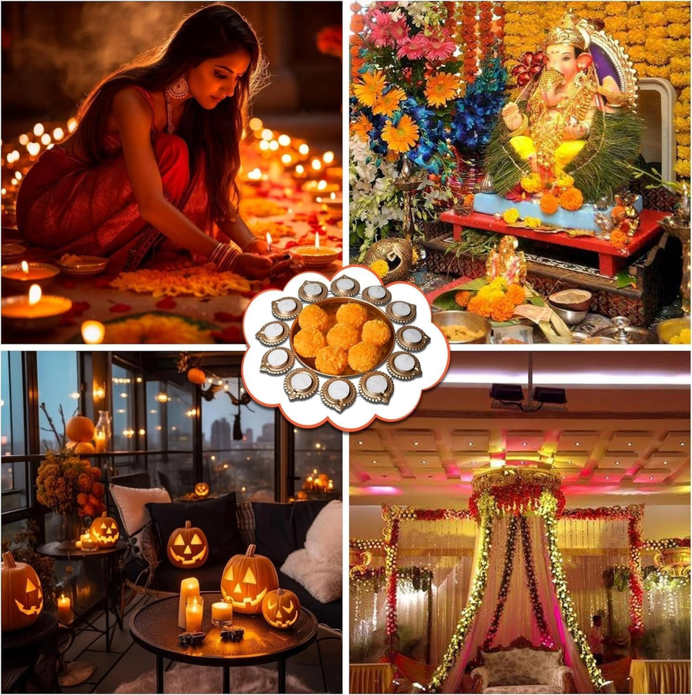 Urli Bowl,14 Inch Diwali Decor for Floating Flowers & Tea Light Diya Holder