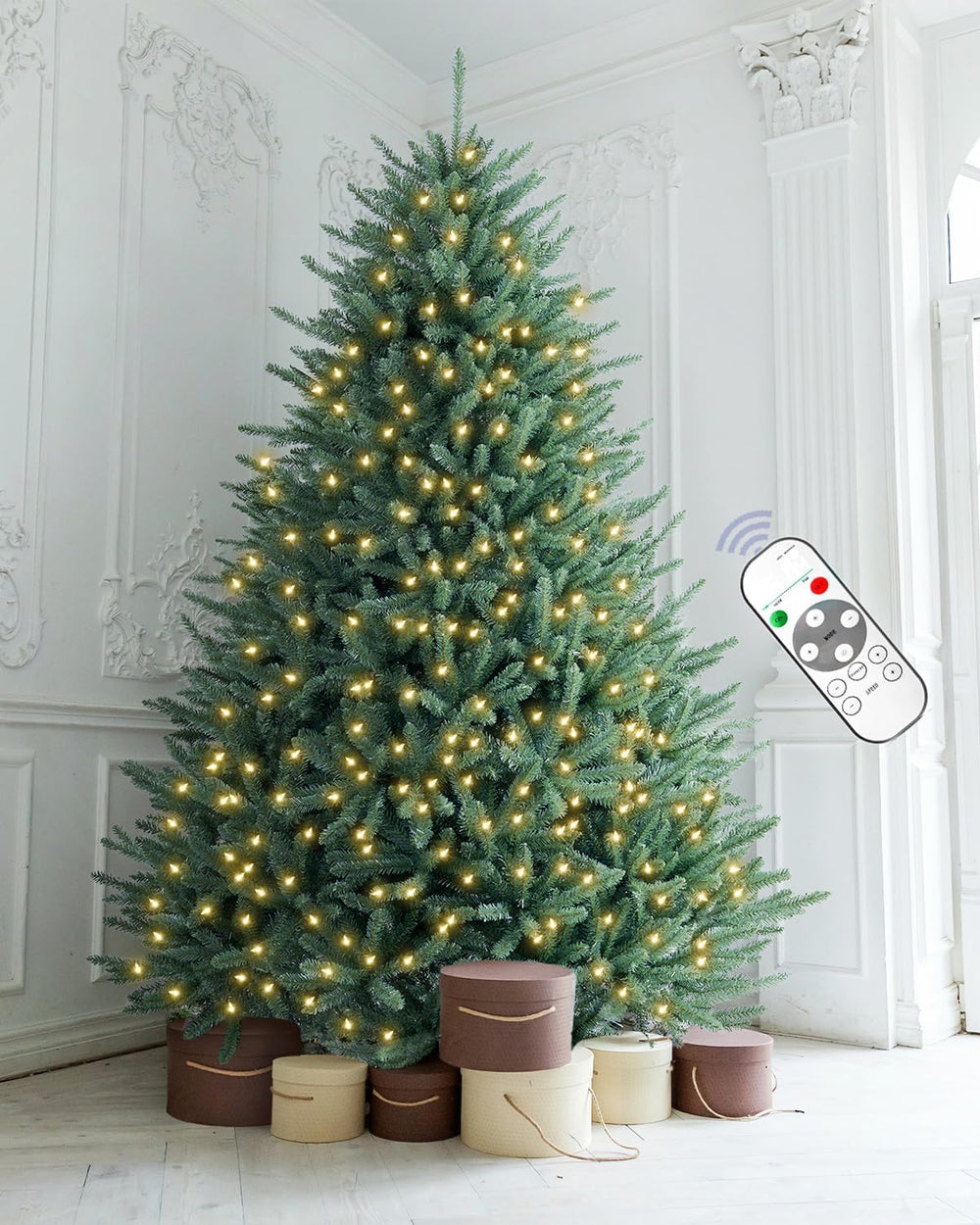 Pre-lit Christmas Tree 7.5FT Premium Spruce Artificial Remote Control with 10...