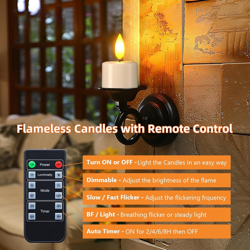 PChero Rechargeable Flameless Candles with Remote & Magnetic Charging Base