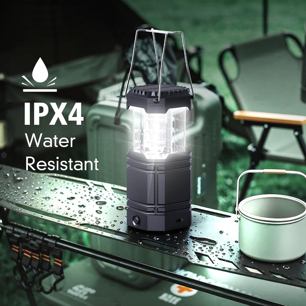 4 Pack Rechargeable Emergency Lanterns for Power Outages, USB-C & Solar B...