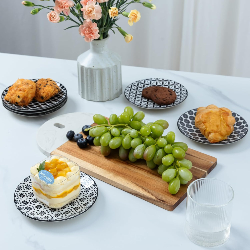 LEHAHA Ceramic 6'' Appetizer Plates Set of 6, Small Dessert/Salad Pla...