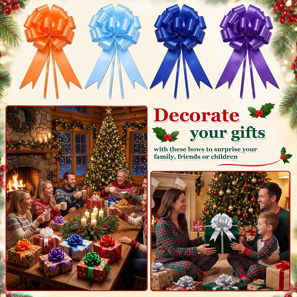 200 Pcs 5 Inch Christmas Pull Bows, Multicolor