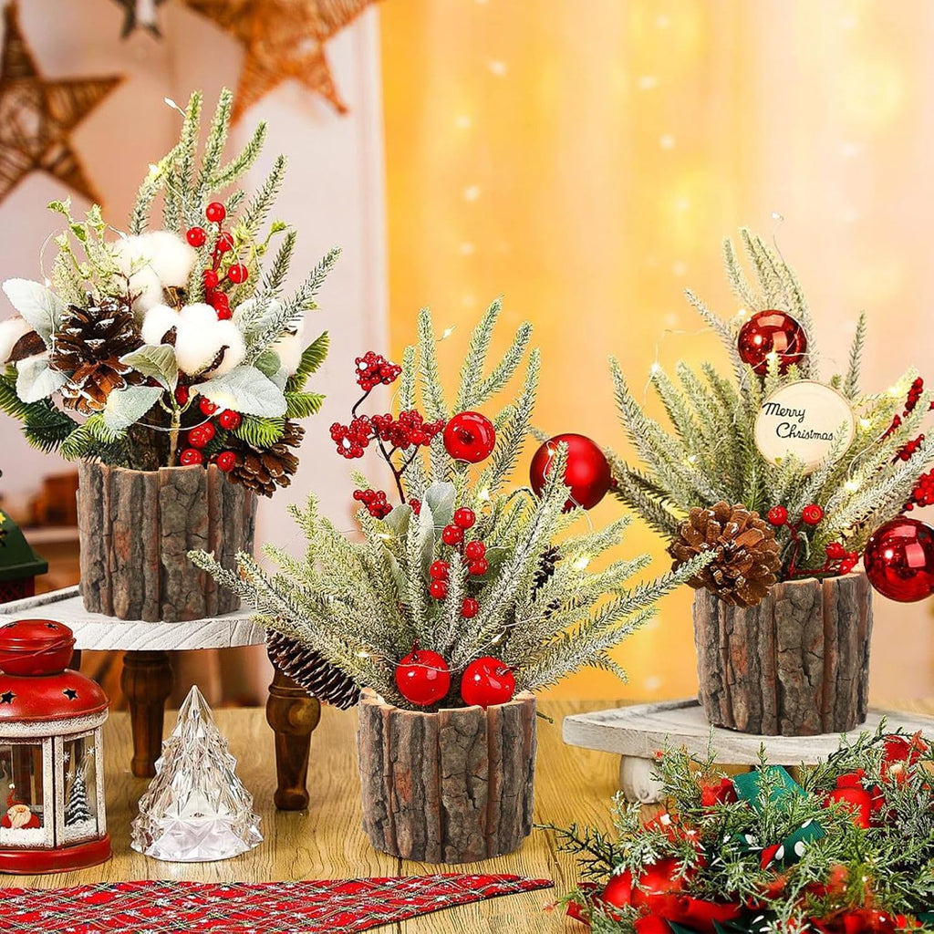6 Pcs Wooden Vases for Centerpieces, Wood Flower Vase