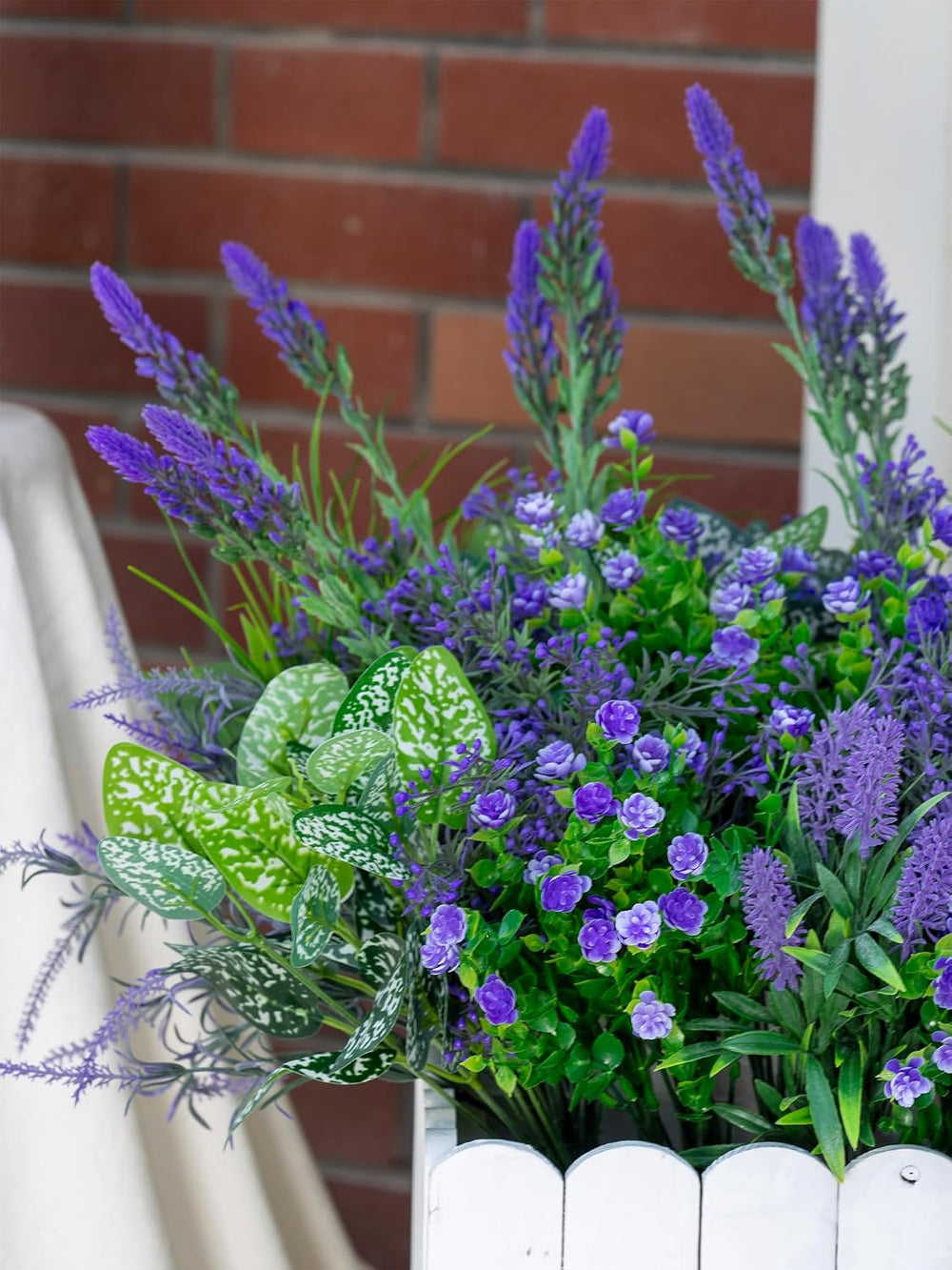 20PCS Artificial Plants Outdoor, Faux Lavender & Greenery Stems for Outside