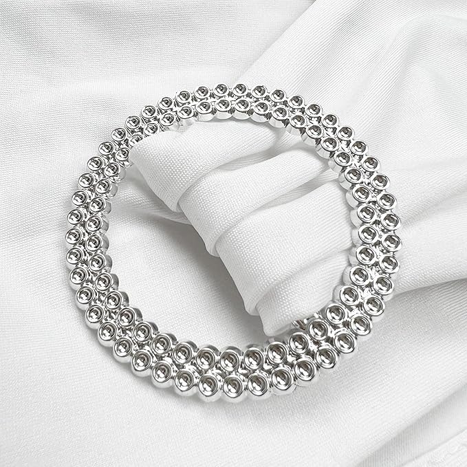 Spandex Chair Sashes Bands 50PCS Stretch Chair Ties Bows with Buckle Slider for Wedding Party Banquet Decoration (White)…