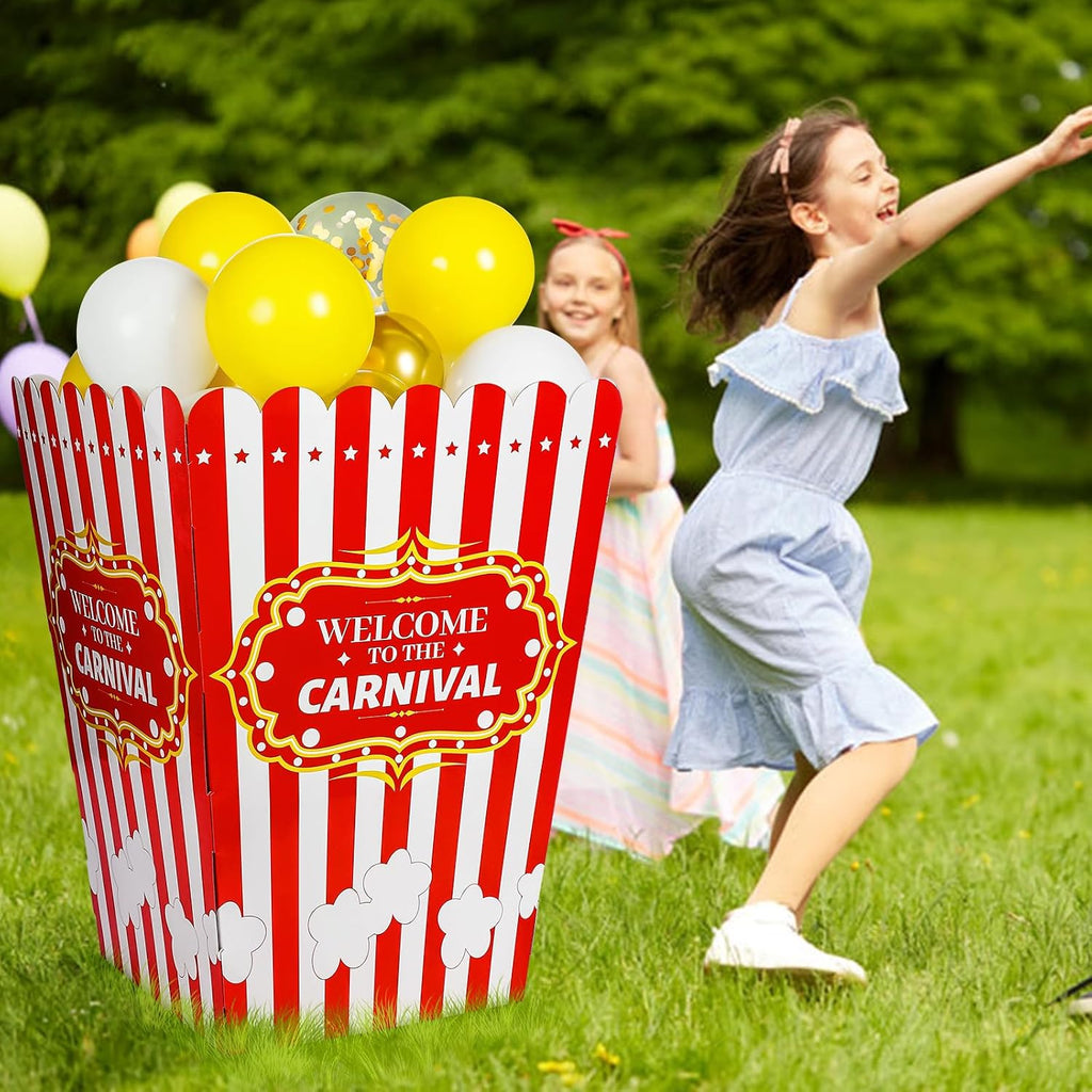 Blosssound 60 Balloons Giant Popcorn Box Decoration Stand Carnival Party