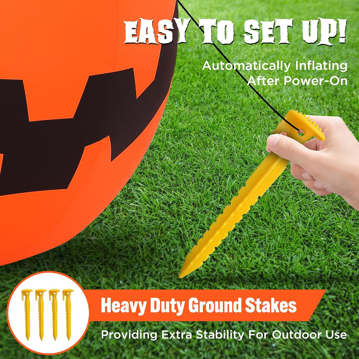 zpisf 10 ft halloween inflatables giant pumpkin outdoor, package contents