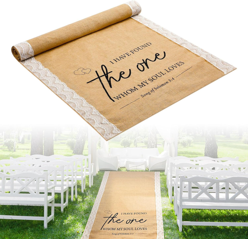 Tondiamo Burlap Aisle Runner 3.33 ft X 30 ft for Wedding Ceremony Outdoor