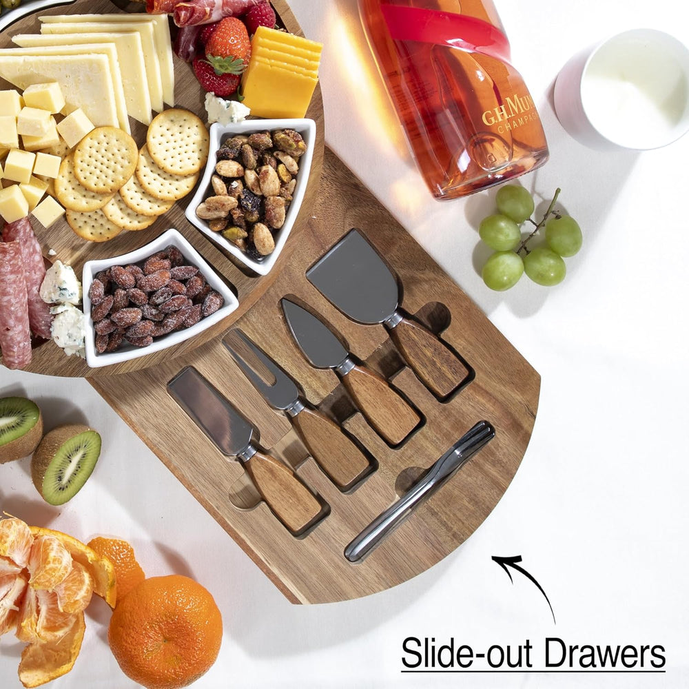 Personalized Charcuterie Board Gift Set, Custom Engraved Acacia Cheese Board ...