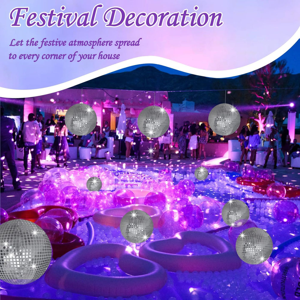 4 Pieces 12 Inch Inflatable Disco Ball ，Inflatable Ball with Disco Ball Cover...