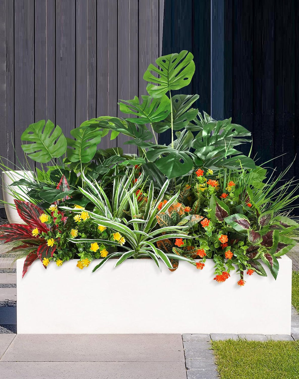 Ouddy Decor 18 Pcs Artificial Plants for Outdoors Fake Greenery Stems