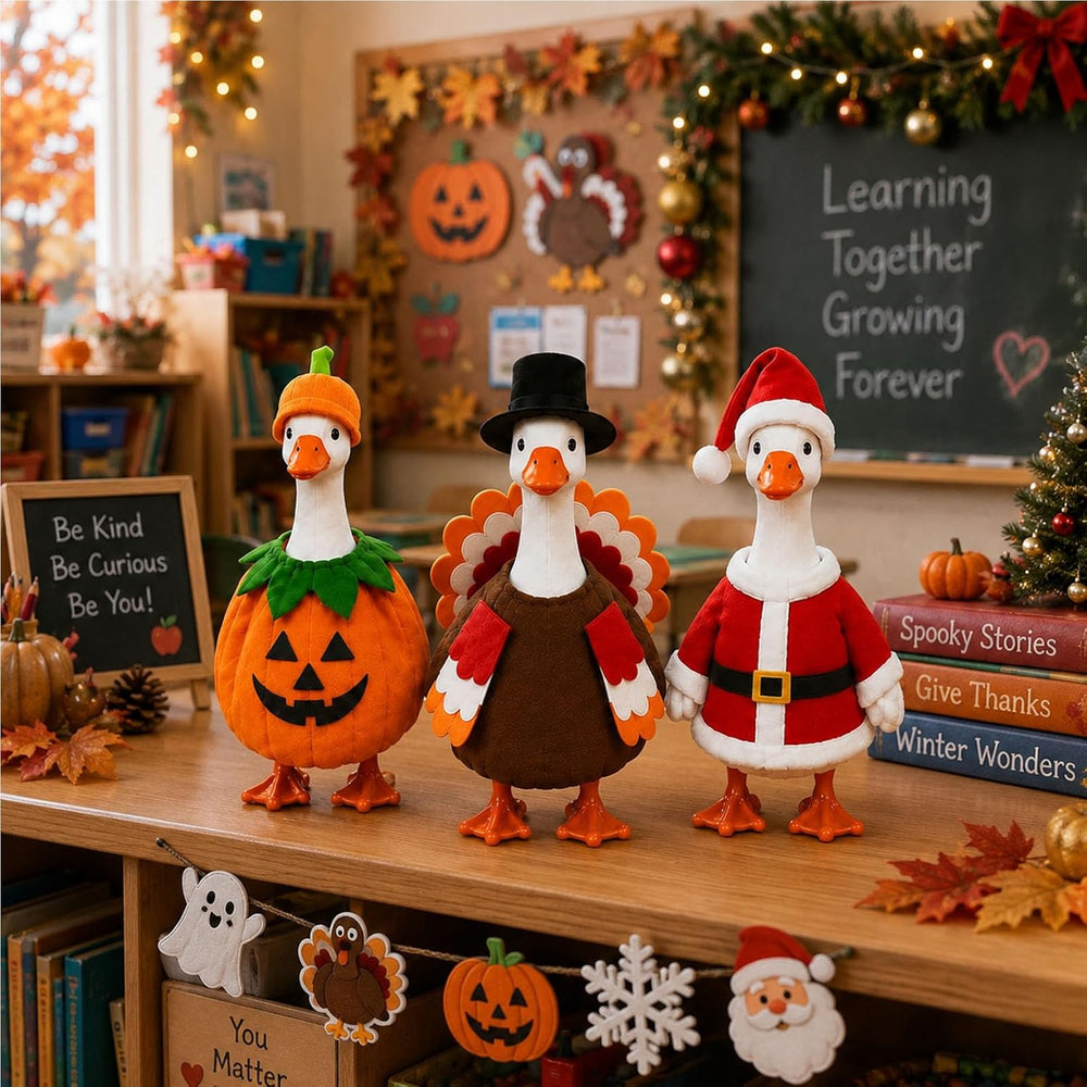 7 Inch Desk Goose Outfits, 8-Pack Seasonal Holiday Clothes