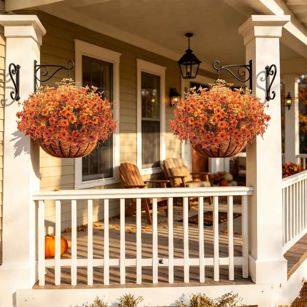 Grunyia 20 Bundles Artificial Outdoors Flowers Faux Mums Decor(Fall Red)