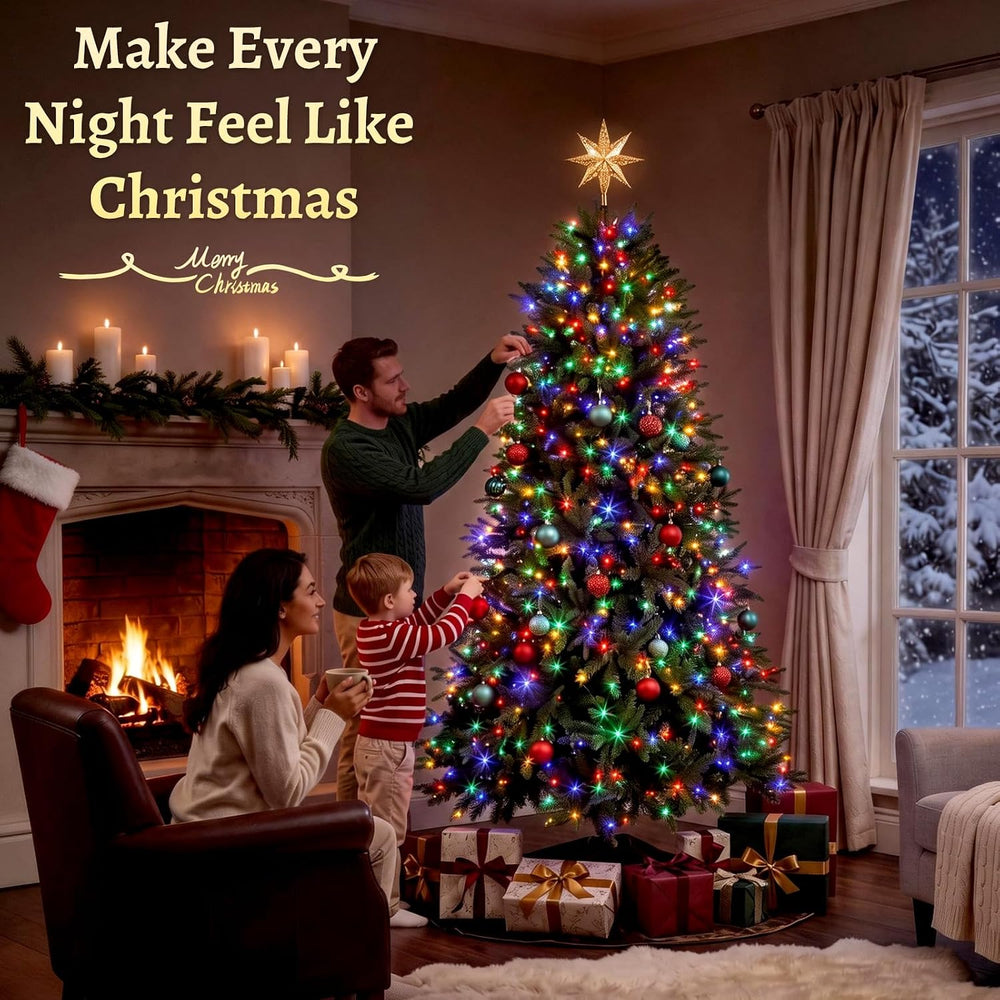7.5ft Prelit Christmas Tree with 798 LED Lights for Holiday Decor
