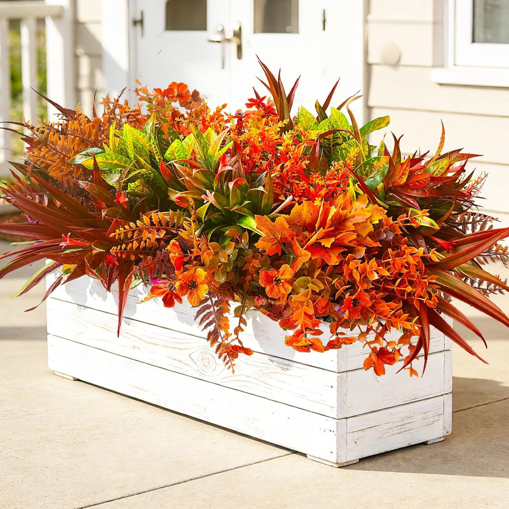 Artificial Plants with Fall Leaves,18Pcs Fake Greenery Stems Autumn Flowers f...