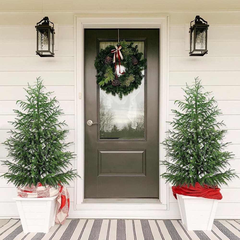 4FT Norfolk Pine Christmas Tree, Unlit Artificial Tree in Pot, Soft-Touch PE ...