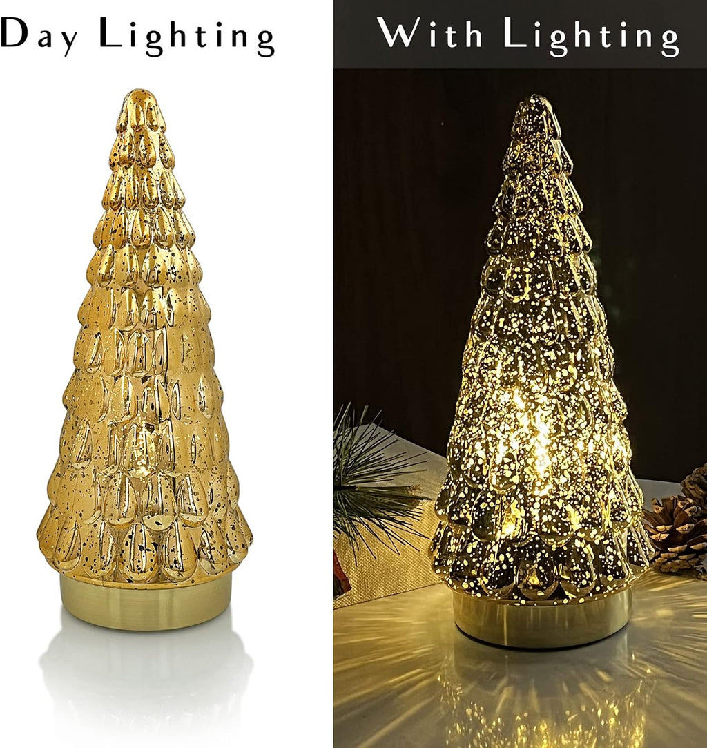 shmilmh gold mercury glass christmas tree set of, package contents