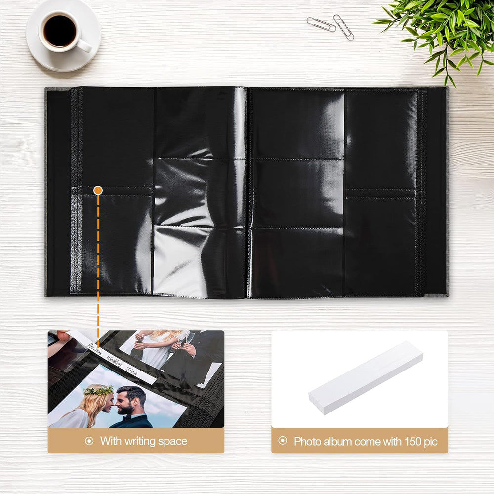 potricher Photo Album 4x6 Photos, 1000 Pockets, Linen Cover, Gray