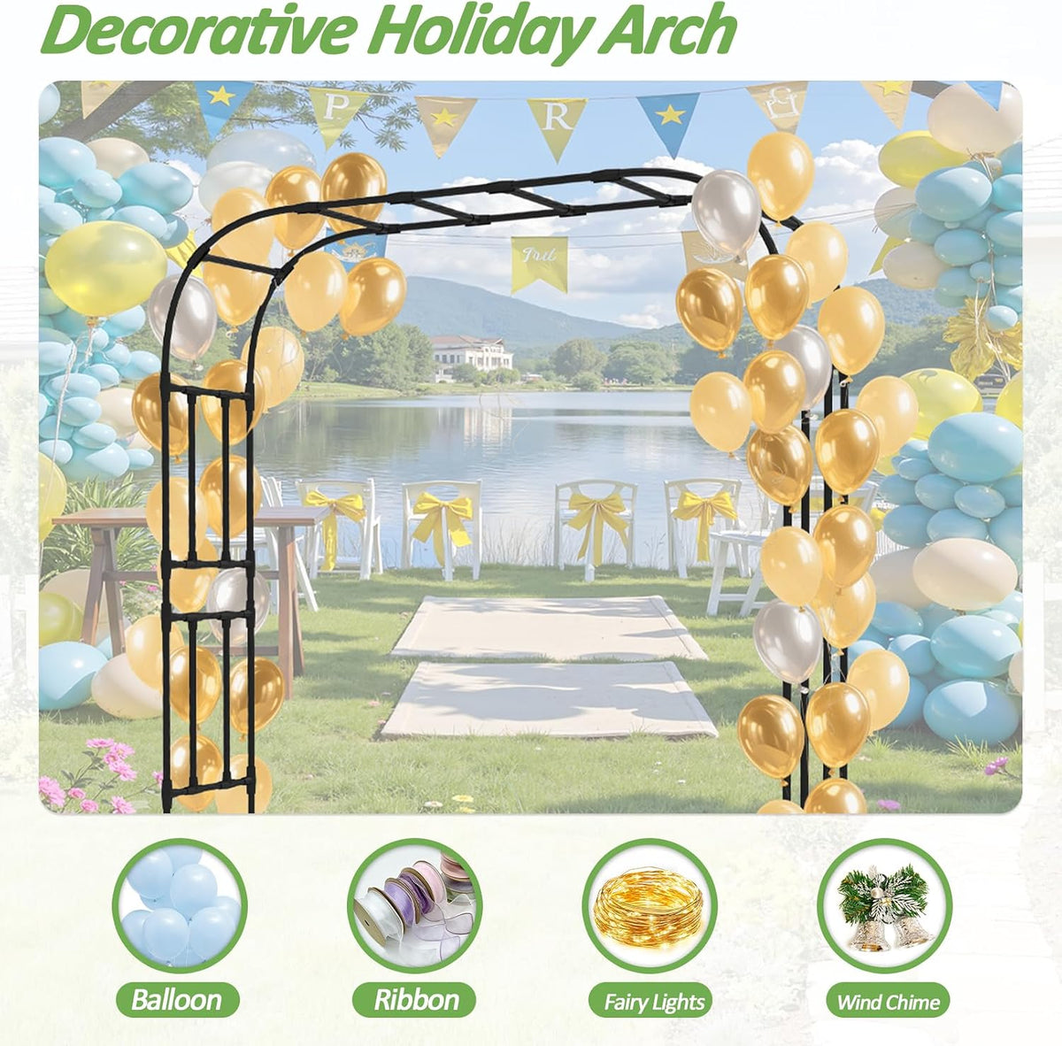 thickened metal garden arch-92.5l*105h,trellis for climbing plants outdoor on a desk or shelf