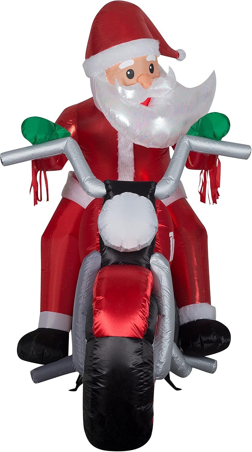 gemmy christmas airblown inflatable inflatable luxe santa on, close-up detail