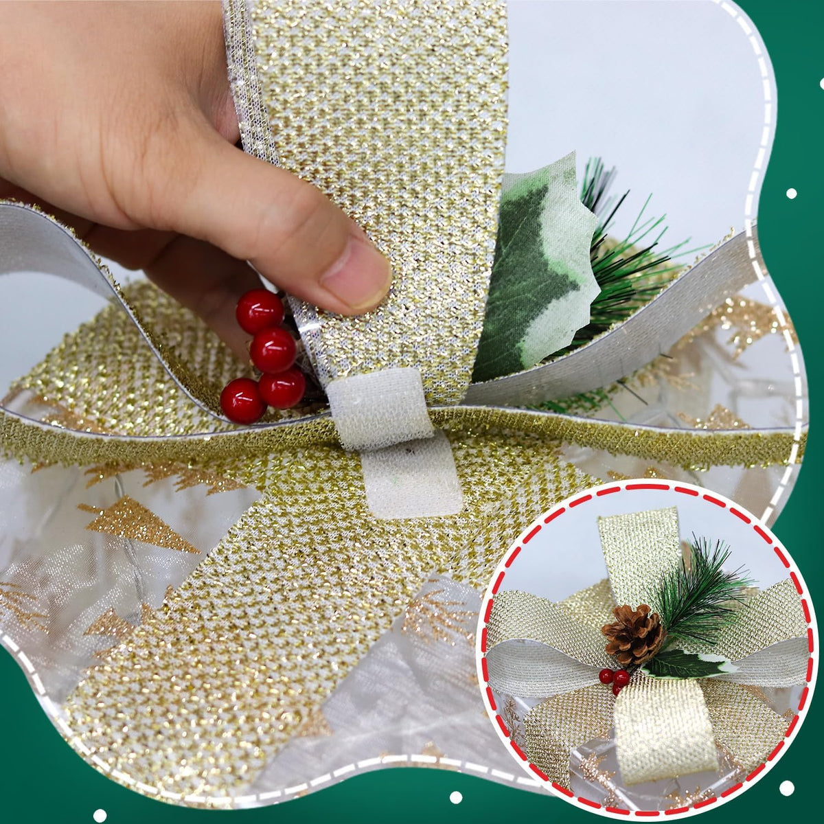 domkom set of 3 nesting christmas lighted gift, package contents