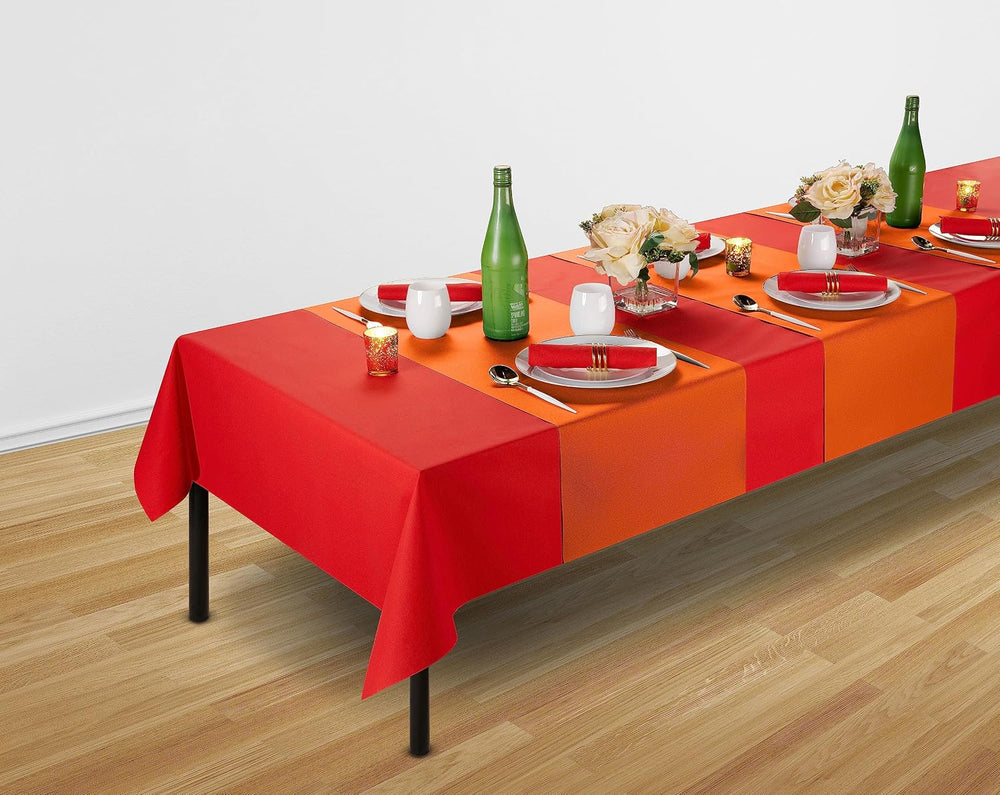 Disposable Table Runner for Dining Table, 16" 20-Pack Linen-Like Orange ...