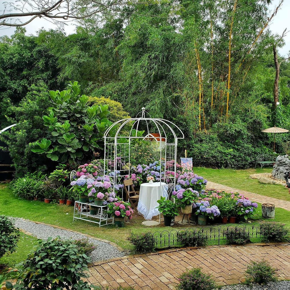 Birdcage Shape Garden Arches Arbors,9' High x 6.8' Wide,Metal Gazebo ...