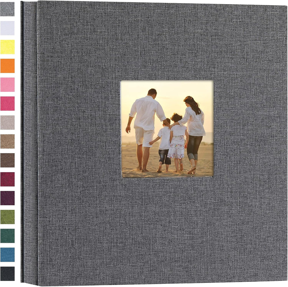 potricher Photo Album 4x6 Pictures, 1000 Pockets, Linen Cover, Gray