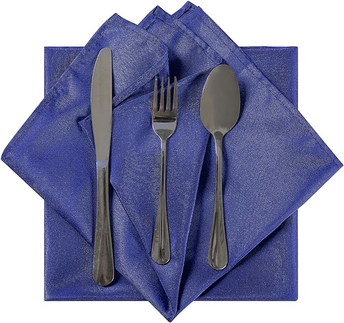 Cloth Napkins 17x17 inch Washable Polyester Dinner Napkins Soft Table Napkins for Wedding Party Dining Banquet(Royal Blue,100PCS)