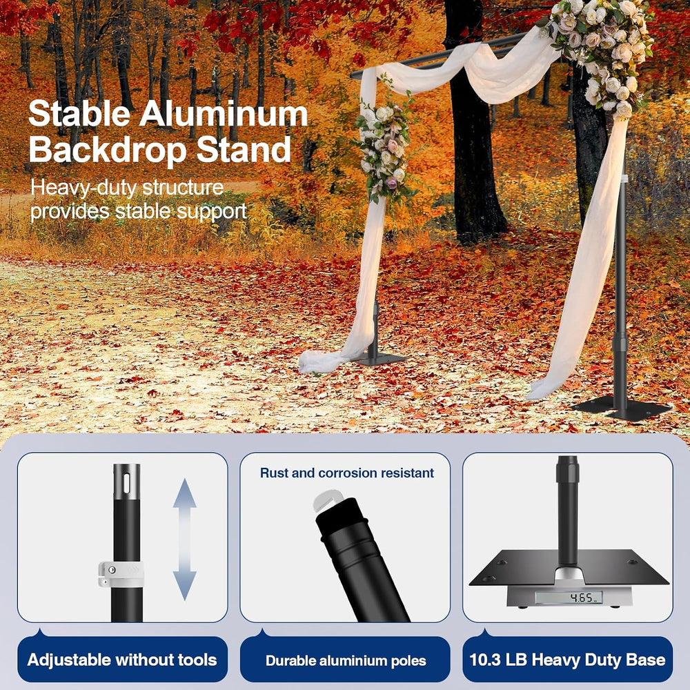 EMART Backdrop Stand Heavy Duty 8.9x10Ft Double Crossbar Pipe and Drape